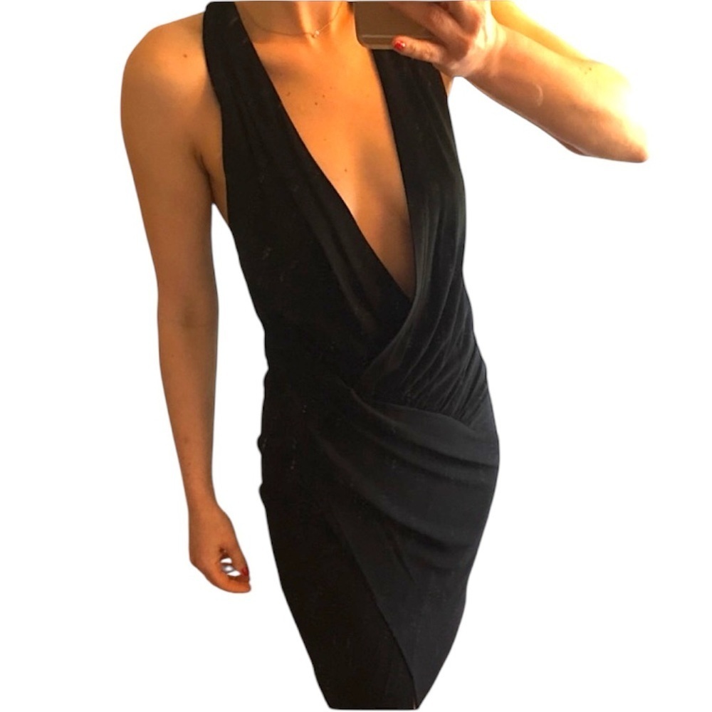 Haute Hippie Black Halter Sheath Dress Style 12-3389